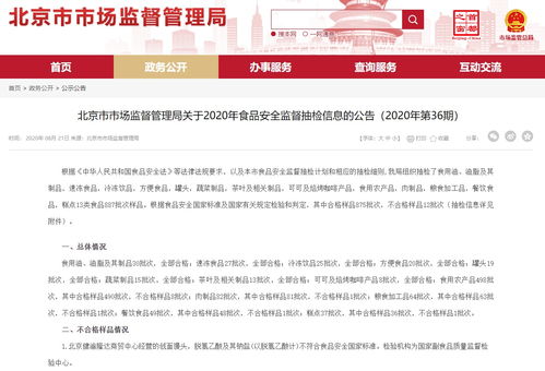 北京市场监管局发布食品抽检结果 多家餐饮企业上 黑榜